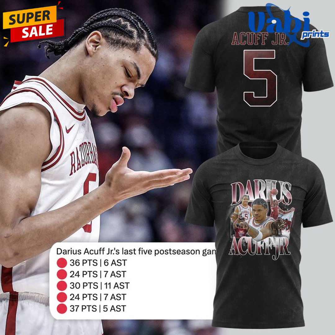 Darius Acuff Jr. Arkansas Razorbacks T-Shirt Darius Acuff Jr. Arkansas Razorbacks T-Shirt