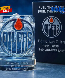 Edmonton Oilers 54th ANNIVERSARY Whiskey Glass