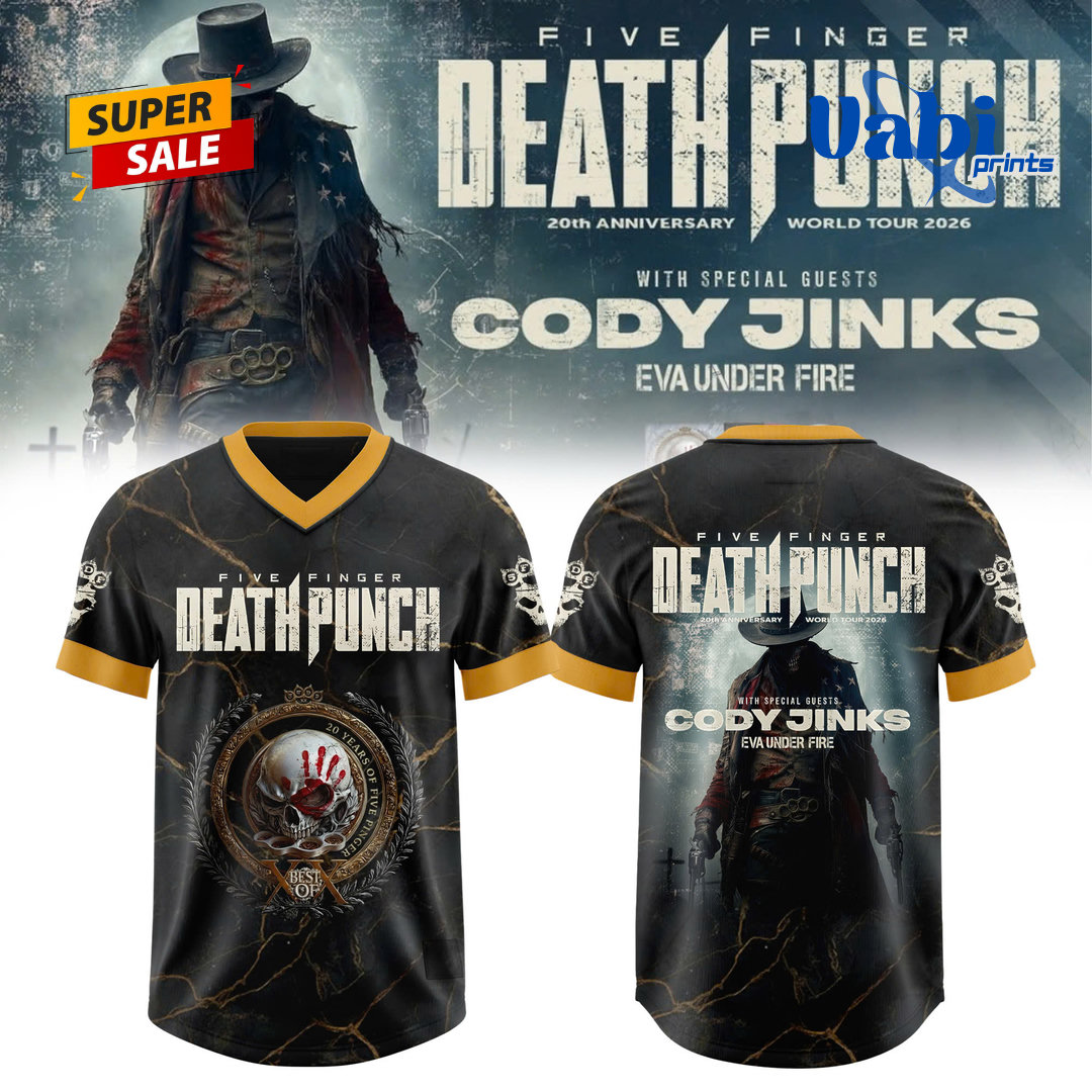 Five Finger Death Punch – 20th Anniversary World Tour 2026 Football Jersey Five Finger Death Punch – 20th Anniversary World Tour 2026 Football Jersey