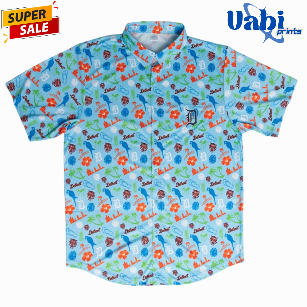 2026 Detroit Tigers Margaritaville Button Hawaiian Shirt 2026 Detroit Tigers Margaritaville Button Hawaiian Shirt