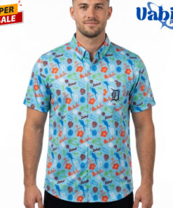 2026 Detroit Tigers Margaritaville Button Hawaiian Shirt