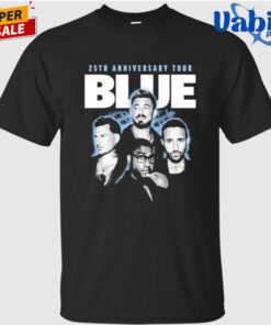 Blue 25th Anniversary Tour Photo Faded Black Shirt