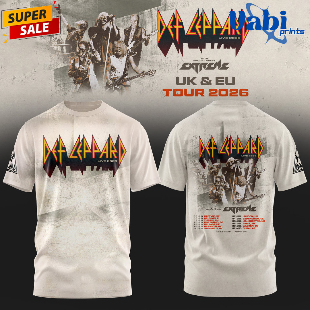 Def Leppard 2026 UK & EU LIVE Special T-Shirt Def Leppard 2026 UK & EU LIVE Special T-Shirt