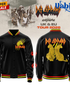 Def Leppard 2026 World Tour Exclusive Varsity Jacket – Black