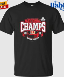 Denver Pioneers 2026 NCAA Frozen Four Men’s Ice Hockey National Champions Hockey Puck T-Shirt