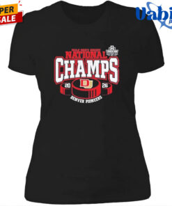 Denver Pioneers 2026 NCAA Frozen Four Men s Ice Hockey National Champions Hockey Puck T Shirt 4.jpg