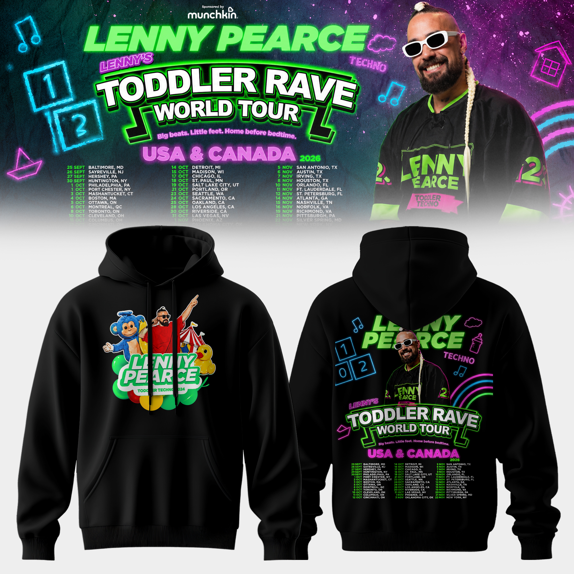 Lenny Pearce Toddler Rave World Tour Edition Hoodie – Special For Fans Lenny Pearce Toddler Rave World Tour Edition Hoodie – Special For Fans