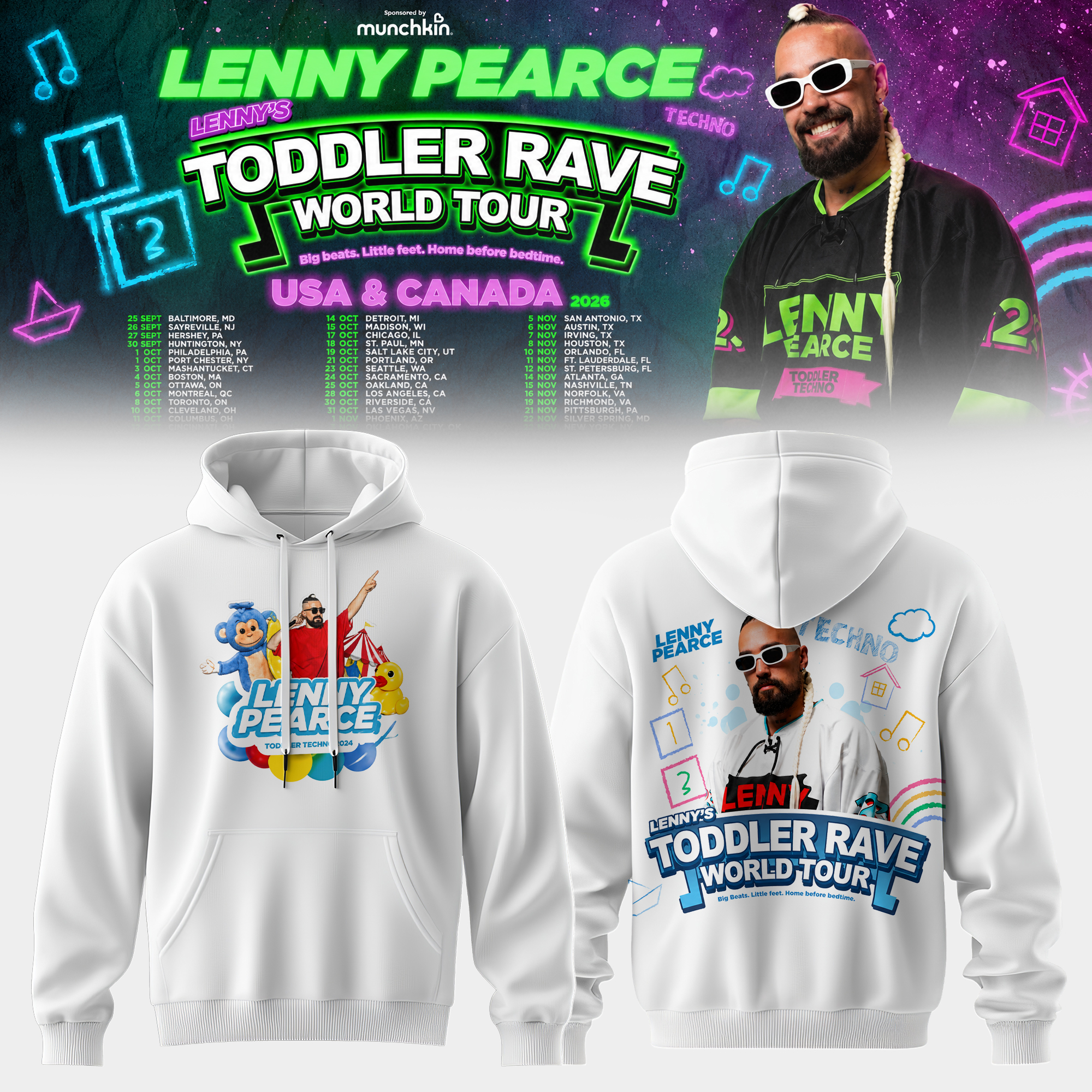 Lenny Pearce Toddler Rave World Tour Edition Hoodie – Special For Fans Lenny Pearce Toddler Rave World Tour Edition Hoodie – Special For Fans