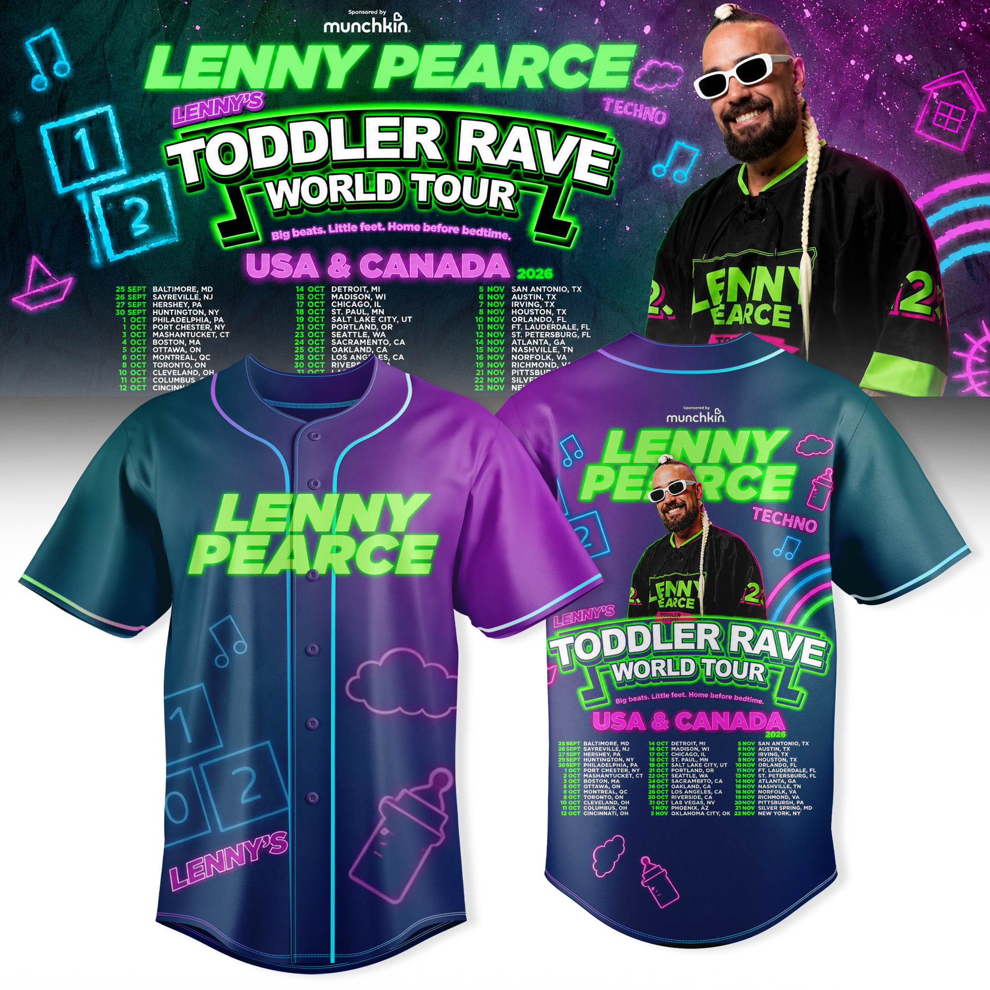 Lenny Pearce Toddler Rave World Tour Special Edtion Jersey Lenny Pearce Toddler Rave World Tour Special Edtion Jersey