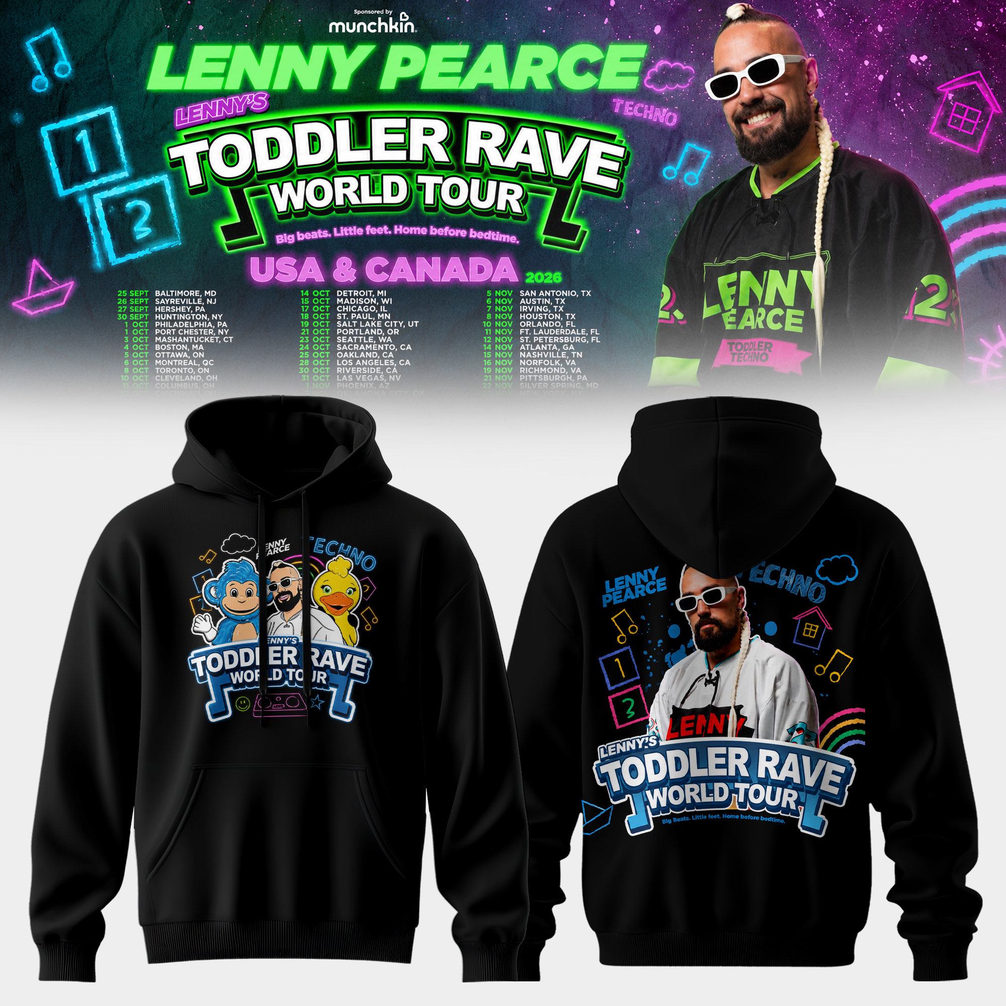 Lenny Pearce Toddler Rave World Tour Edition Hoodie – Special For Fans Lenny Pearce Toddler Rave World Tour Edition Hoodie – Special For Fans