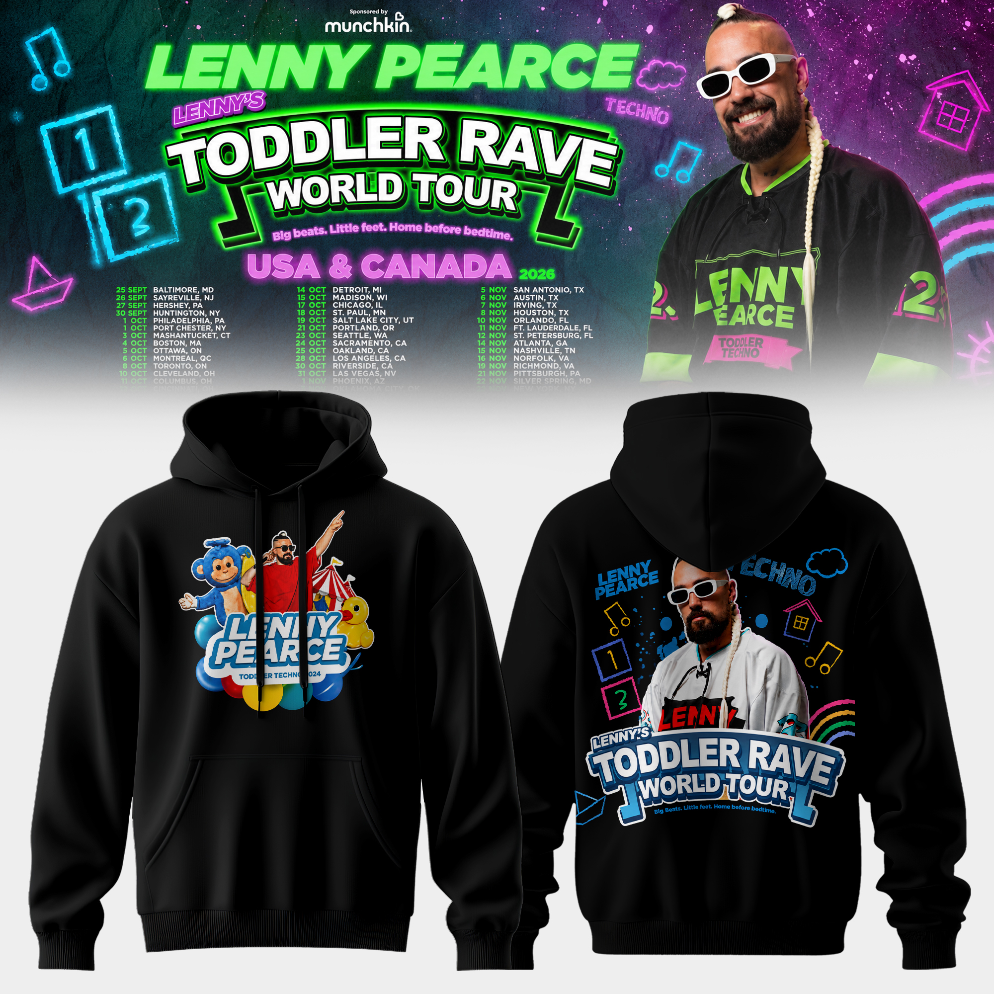 Lenny Pearce Toddler Rave World Tour Edition Hoodie – Special For Fans Lenny Pearce Toddler Rave World Tour Edition Hoodie – Special For Fans
