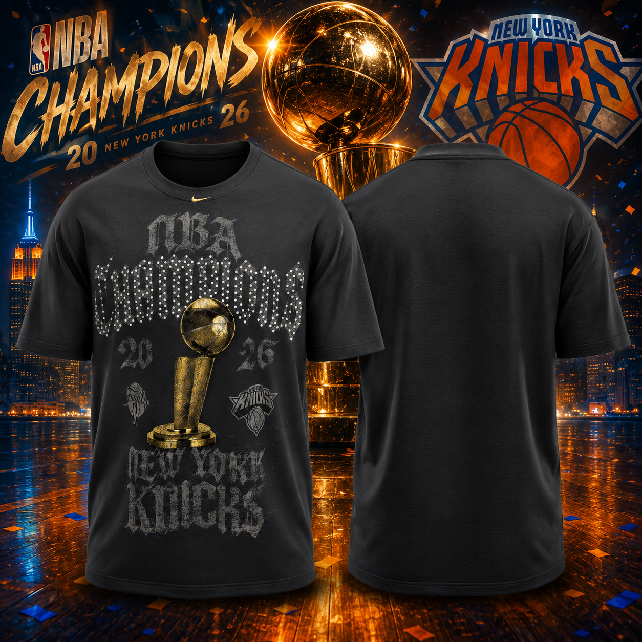 New York Knicks Champions NBA Era 2026 Edition 2D T-shirt New York Knicks Champions NBA Era 2026 Edition 2D T-shirt