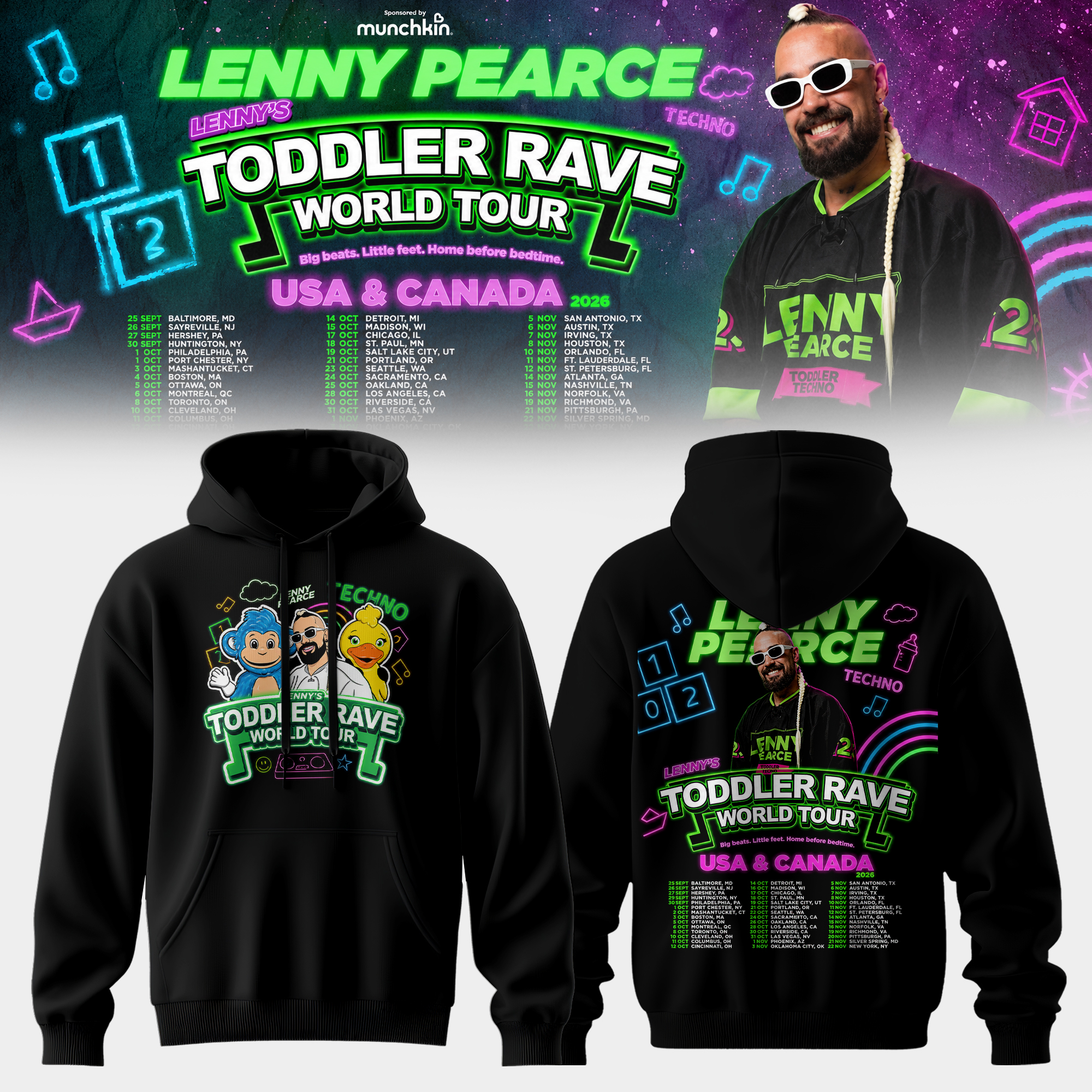 Lenny Pearce Toddler Rave World Tour Edition Hoodie – Special For Fans Lenny Pearce Toddler Rave World Tour Edition Hoodie – Special For Fans