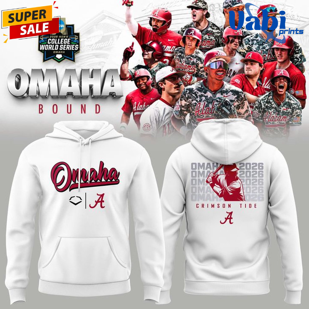Alabama Crimson Tide 2026 NCAA Men’s Baseball Omaha College World Series Hoodie Alabama Crimson Tide 2026 NCAA Men’s Baseball Omaha College World Series Hoodie