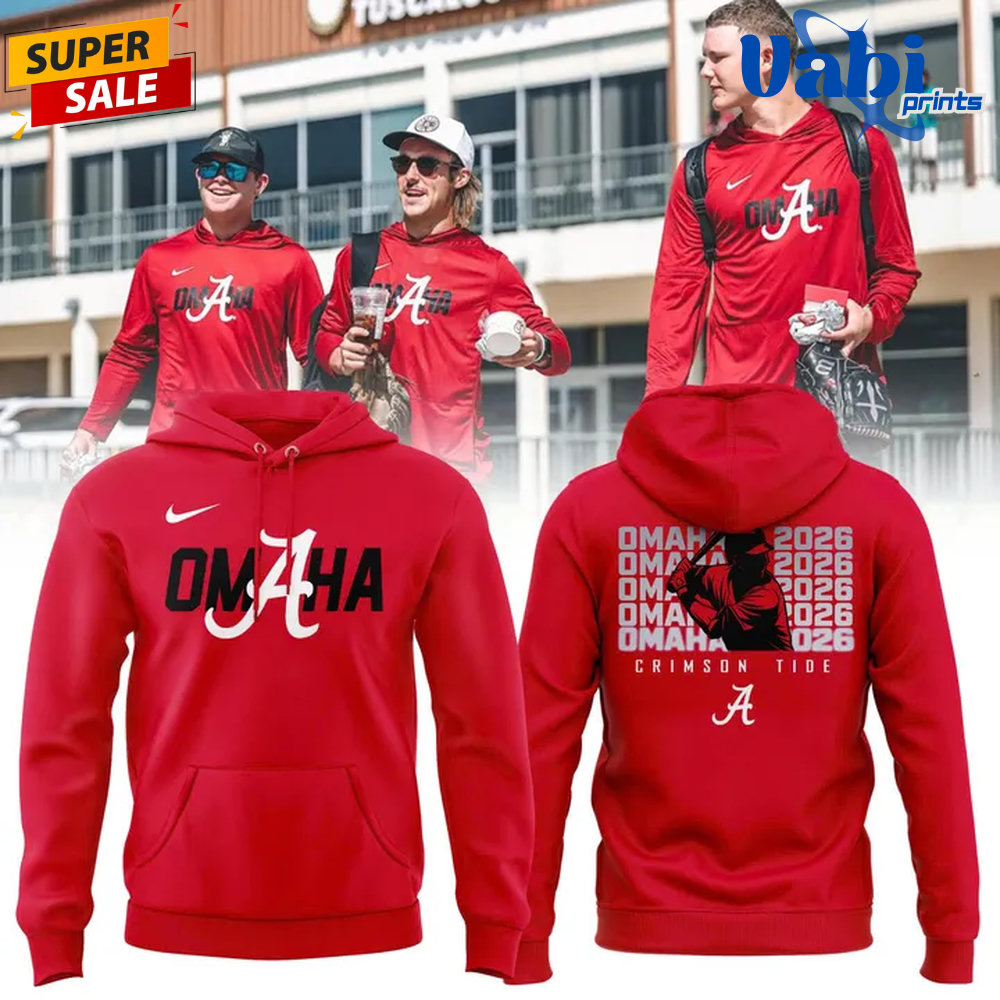 Alabama Crimson Tide 2026 NCAA Men’s Baseball Omaha College World Series Hoodie Alabama Crimson Tide 2026 NCAA Men’s Baseball Omaha College World Series Hoodie