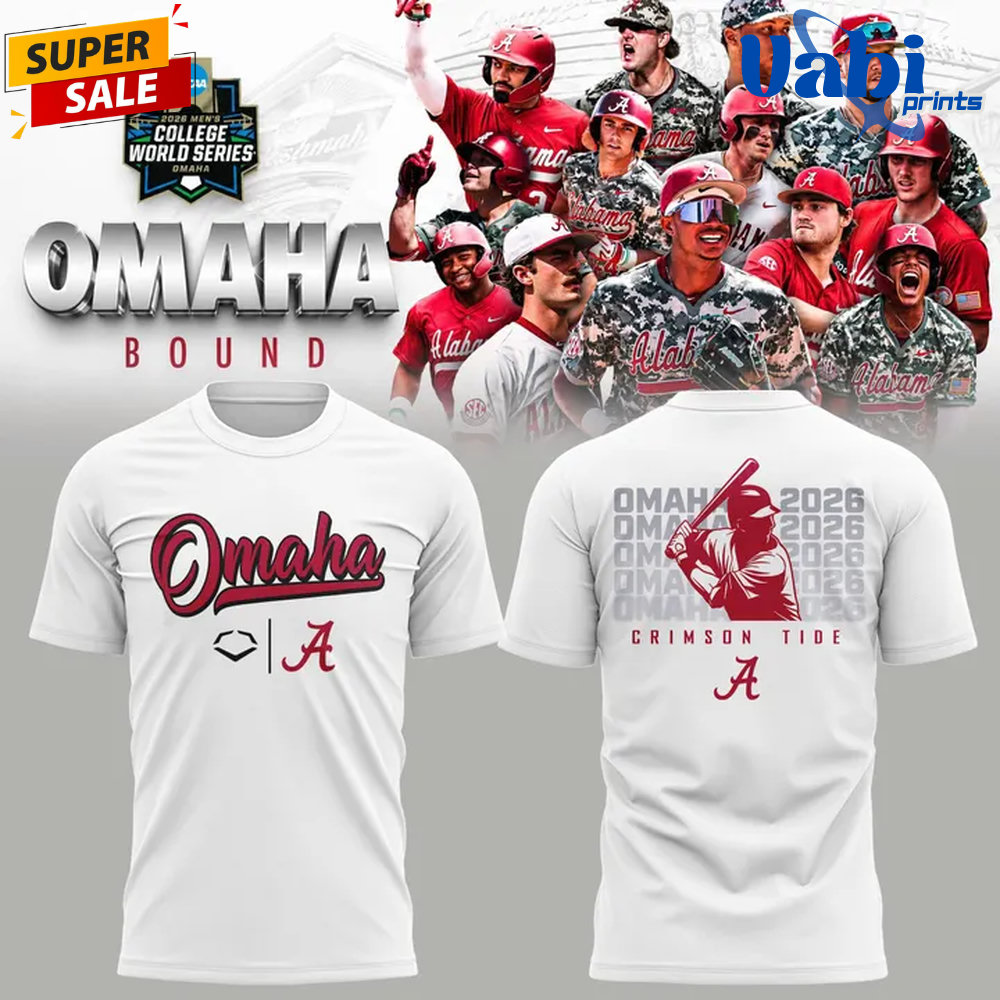 Alabama Crimson Tide 2026 NCAA Men’s Baseball Omaha College World Series T-Shirt Alabama Crimson Tide 2026 NCAA Men’s Baseball Omaha College World Series T-Shirt