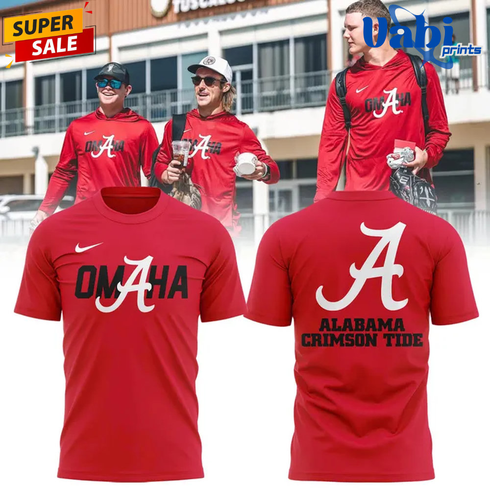 Alabama Crimson Tide 2026 NCAA Men’s Baseball Omaha College World Series T-Shirt Alabama Crimson Tide 2026 NCAA Men’s Baseball Omaha College World Series T-Shirt