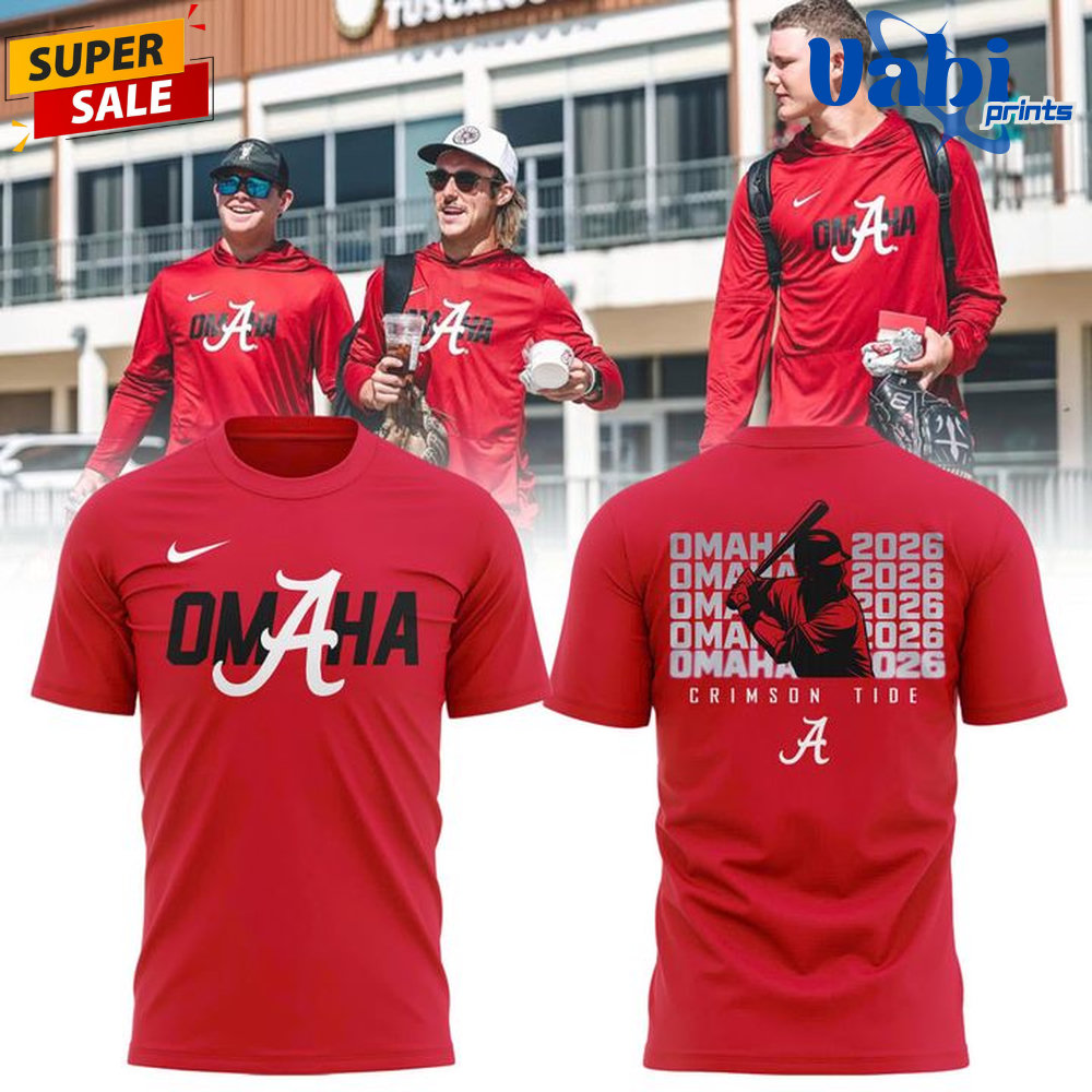 Alabama Crimson Tide 2026 NCAA Men’s Baseball Omaha College World Series T-Shirt Alabama Crimson Tide 2026 NCAA Men’s Baseball Omaha College World Series T-Shirt