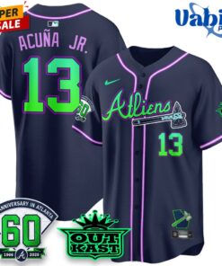 Atlanta Braves x Atliens Cool Base Galaxy  Stitched Baseball Jersey