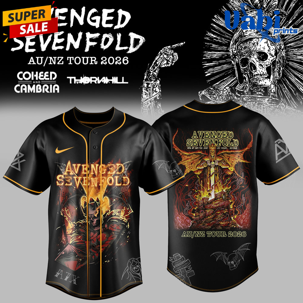 Avenged Sevenfold Australia/New Zealand Tour 2026 Baseball Jersey Avenged Sevenfold Australia/New Zealand Tour 2026 Baseball Jersey