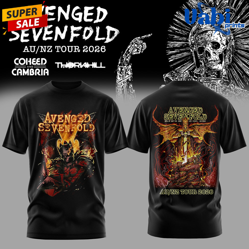 Avenged Sevenfold Australia/New Zealand Tour 2026 Limited 3D T-shirt Avenged Sevenfold Australia/New Zealand Tour 2026 Limited 3D T-shirt