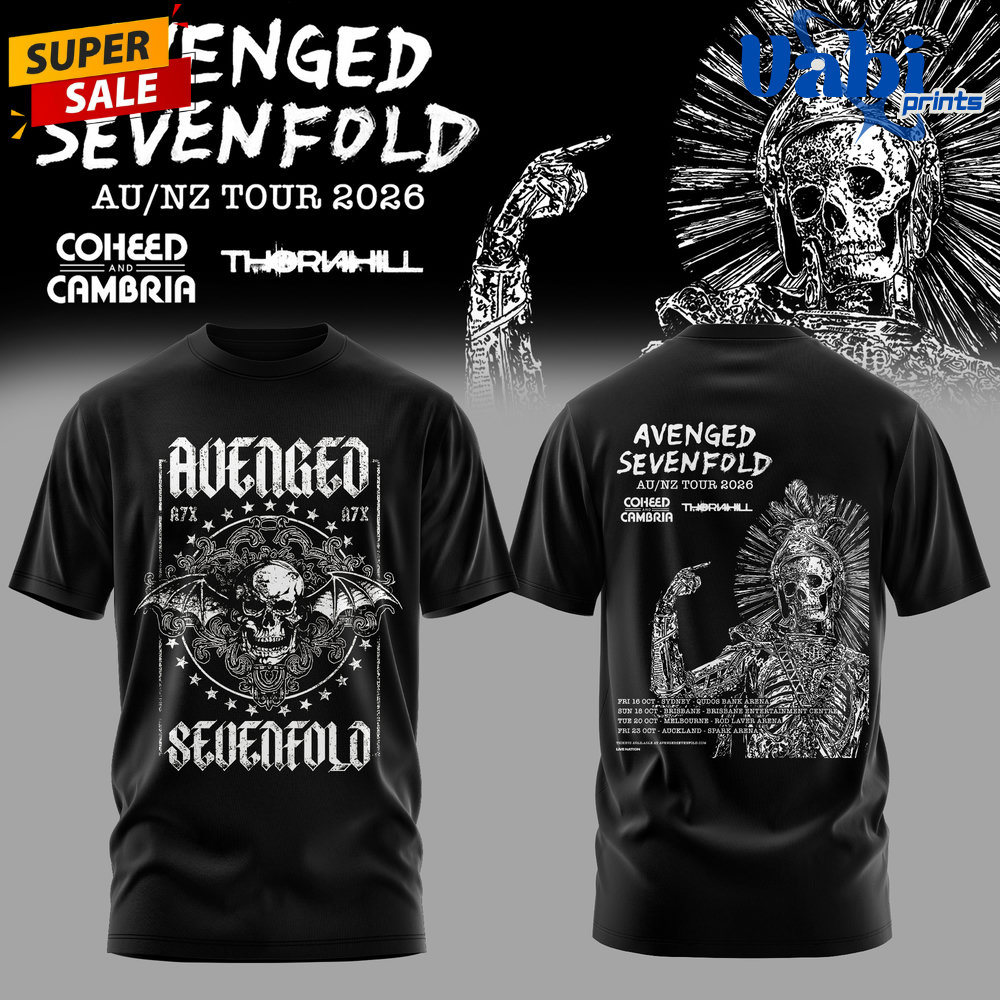 Avenged Sevenfold Australia/New Zealand Tour 2026 Limited 3D T-shirt Avenged Sevenfold Australia/New Zealand Tour 2026 Limited 3D T-shirt