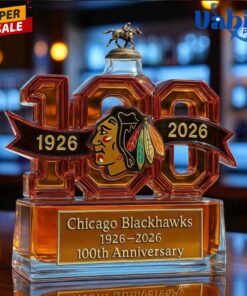 Chicago Blackhawks 100th Anniversary Whiskey Bottle 2