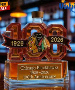 Chicago Blackhawks 100th Anniversary Whiskey Bottle 3