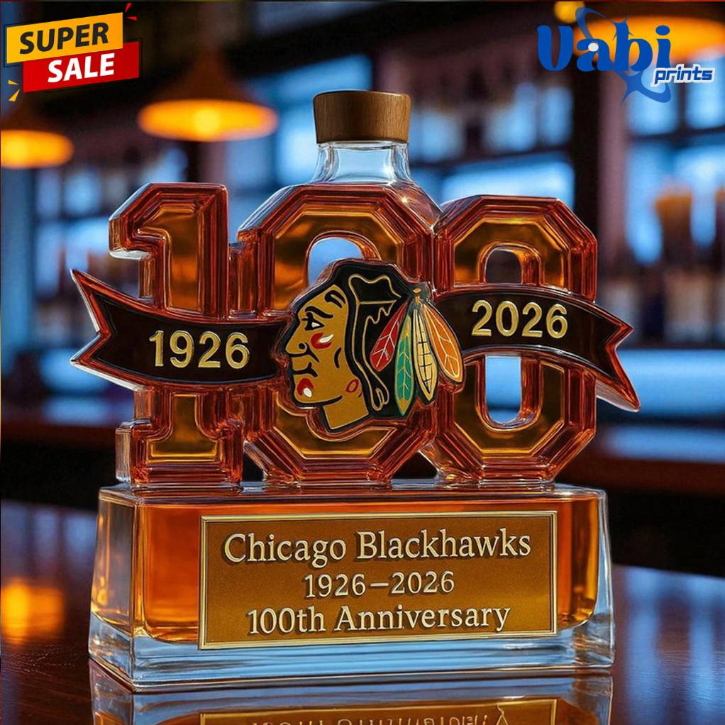 Chicago Blackhawks 100th Anniversary Whiskey Bottle Chicago Blackhawks 100th Anniversary Whiskey Bottle