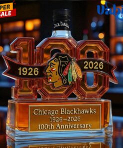 Chicago Blackhawks 100th Anniversary Whiskey Bottle 4