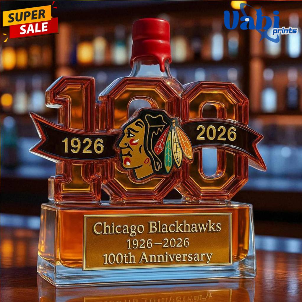 Chicago Blackhawks 100th Anniversary Whiskey Bottle Chicago Blackhawks 100th Anniversary Whiskey Bottle