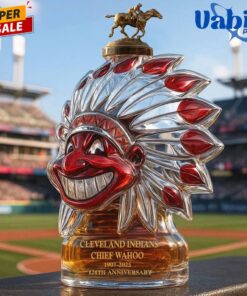 Cleveland Indians 124th Anniversary Whiskey Bottle 1