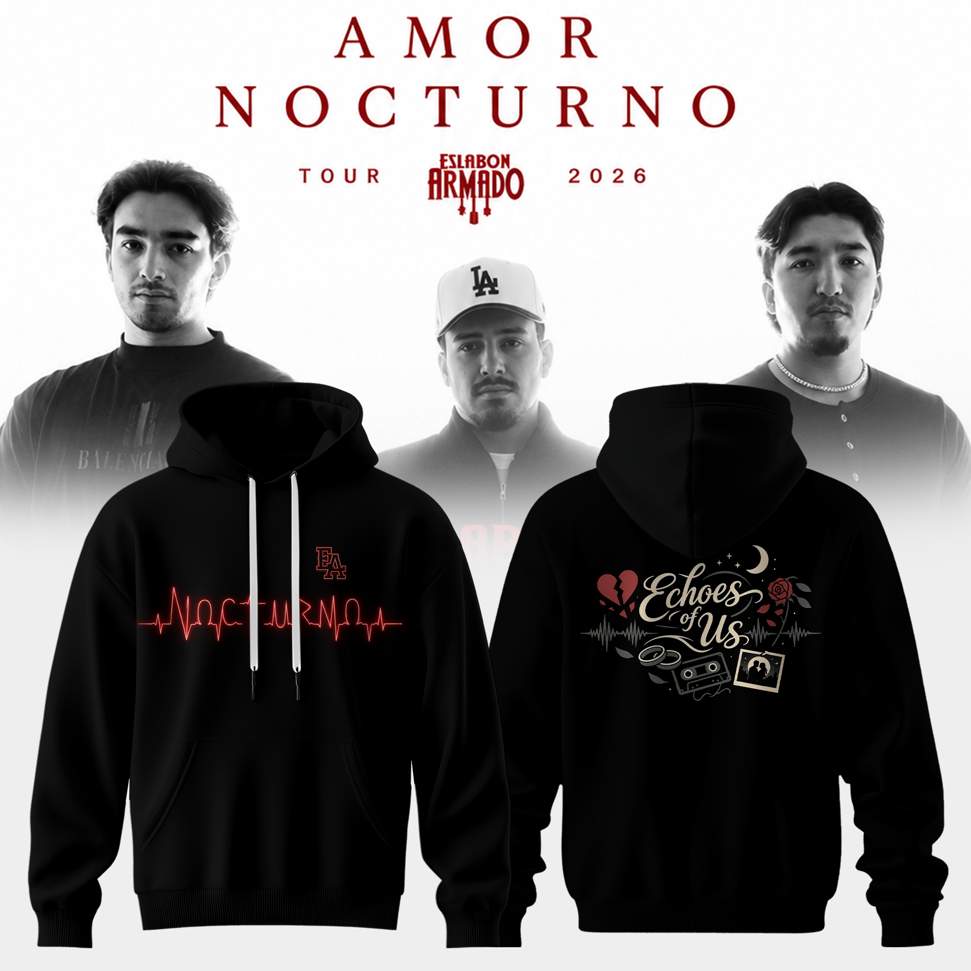 Eslabón Armado Amor Nocturno Heartbeat 2026 Limited Edition Hoodie Eslabón Armado Amor Nocturno Heartbeat 2026 Limited Edition Hoodie