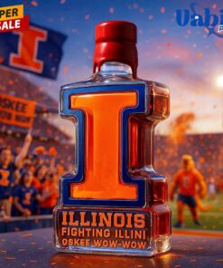 Illinois Fighting Illini Oskee Wow Wow Whiskey Bottle 3
