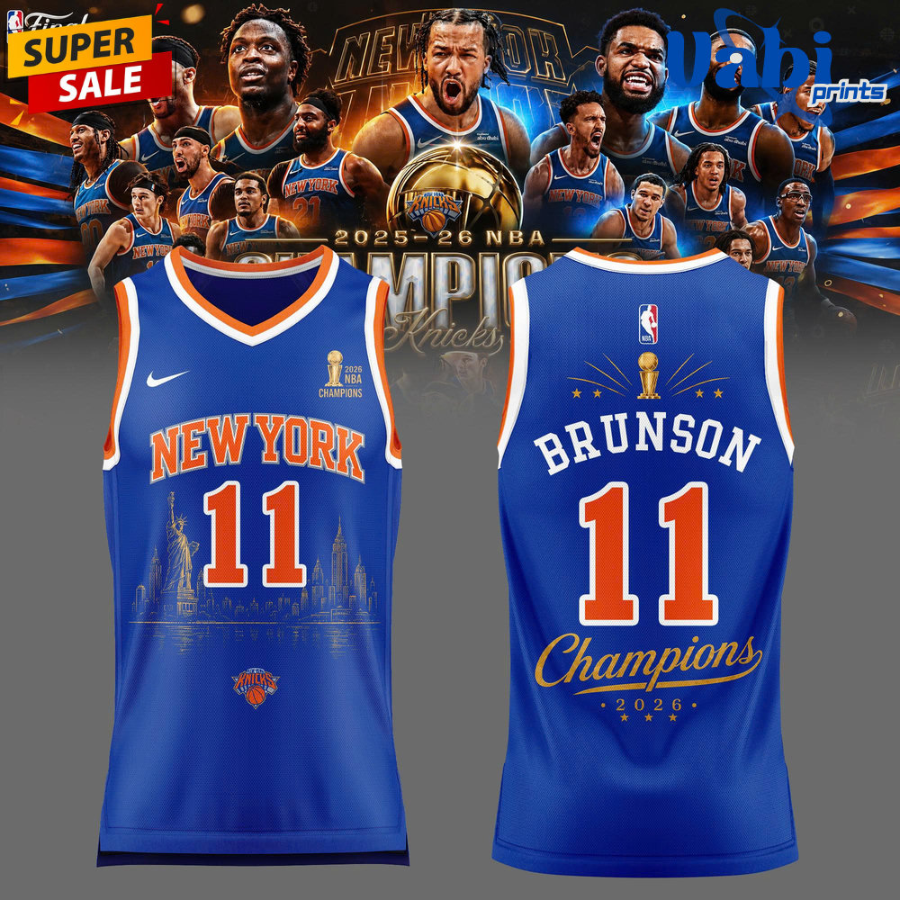 Jalen Brunson New York Knicks Champions NBA 2026 Jersey Jalen Brunson New York Knicks Champions NBA 2026 Jersey
