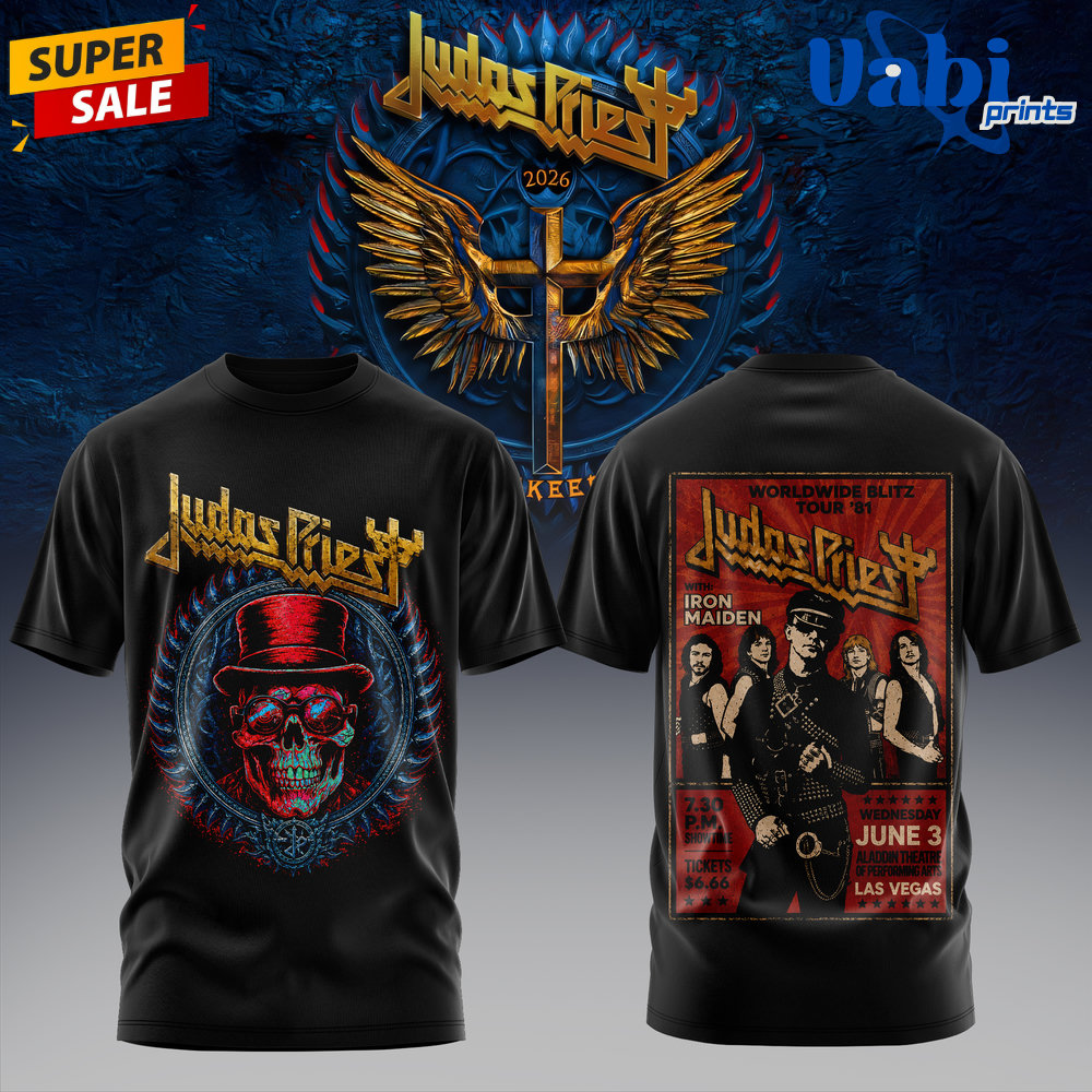 Judas Priest Faithkeepers 2026 Tour Vintage Metal Rock 3D T-shirt Judas Priest Faithkeepers 2026 Tour Vintage Metal Rock 3D T-shirt