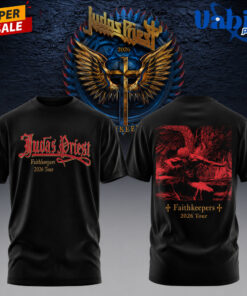 Judas Priest Faithkeepers 2026 Tour Wings Black Edition 3D T-shirt Judas Priest Faithkeepers 2026 Tour Wings Black Edition 3D T-shirt