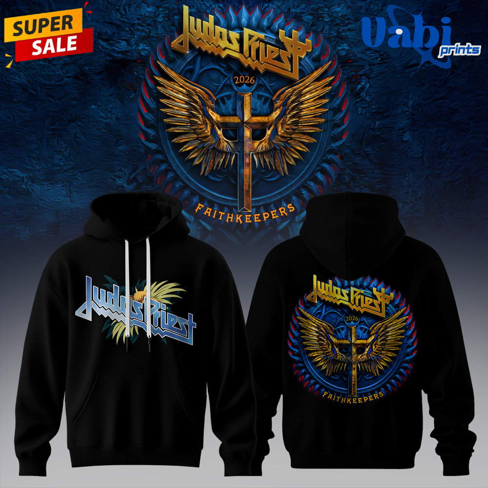 Judas Priest Faithkeepers 2026 Tour Wings Black Edition Hoodie Judas Priest Faithkeepers 2026 Tour Wings Black Edition Hoodie
