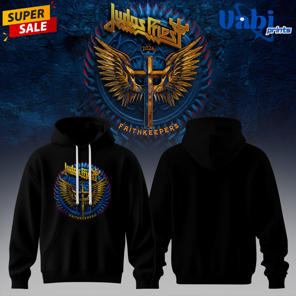 Judas Priest Faithkeepers 2026 Tour Wings Black Edition Hoodie Judas Priest Faithkeepers 2026 Tour Wings Black Edition Hoodie