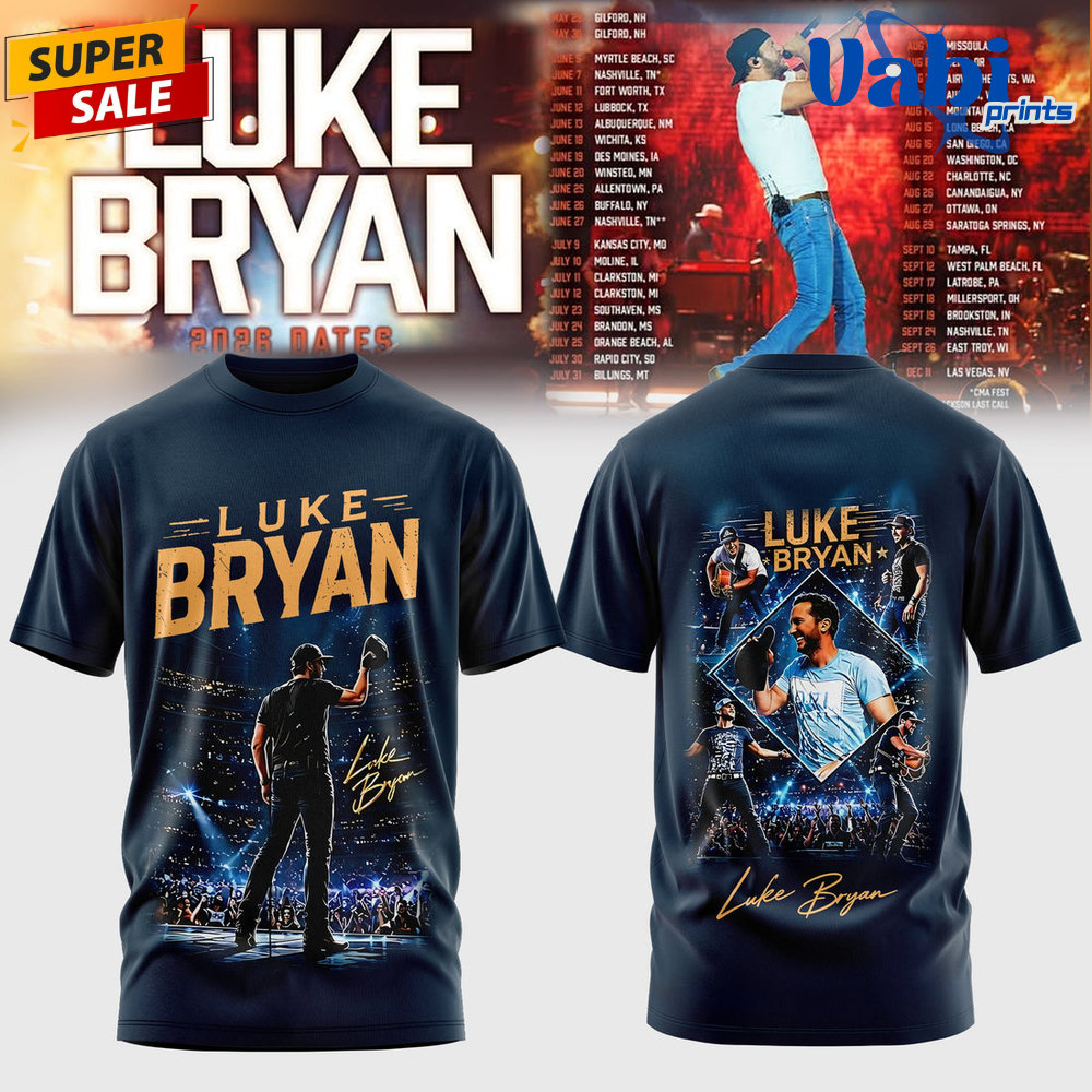 Luke Bryan 2026 Tour Country Night Special Edition 3D T-shirt Luke Bryan 2026 Tour Country Night Special Edition 3D T-shirt