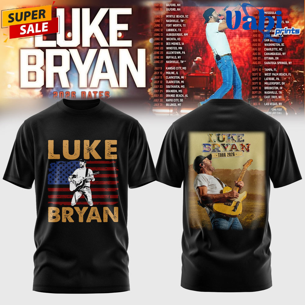 Luke Bryan 2026 Tour Country Night Special Edition 3D T-shirt Luke Bryan 2026 Tour Country Night Special Edition 3D T-shirt