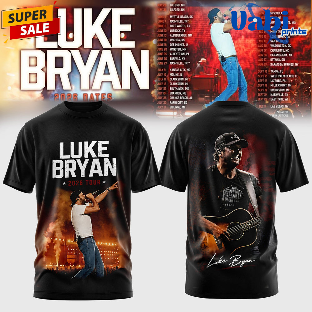 Luke Bryan 2026 Tour Country Night Special Edition 3D T-shirt Luke Bryan 2026 Tour Country Night Special Edition 3D T-shirt