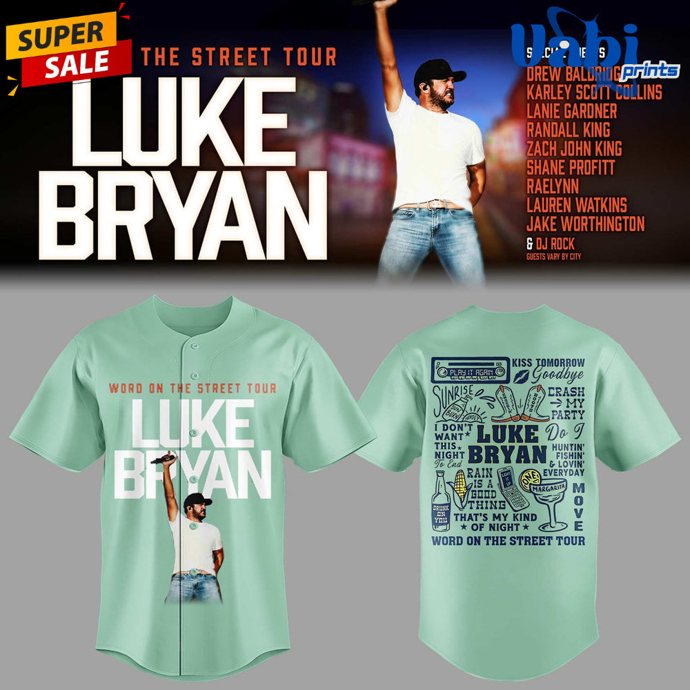 Luke Bryan Word On The Street Tour Limited Edition Baseball Jersey Luke Bryan Word On The Street Tour Limited Edition Baseball Jersey