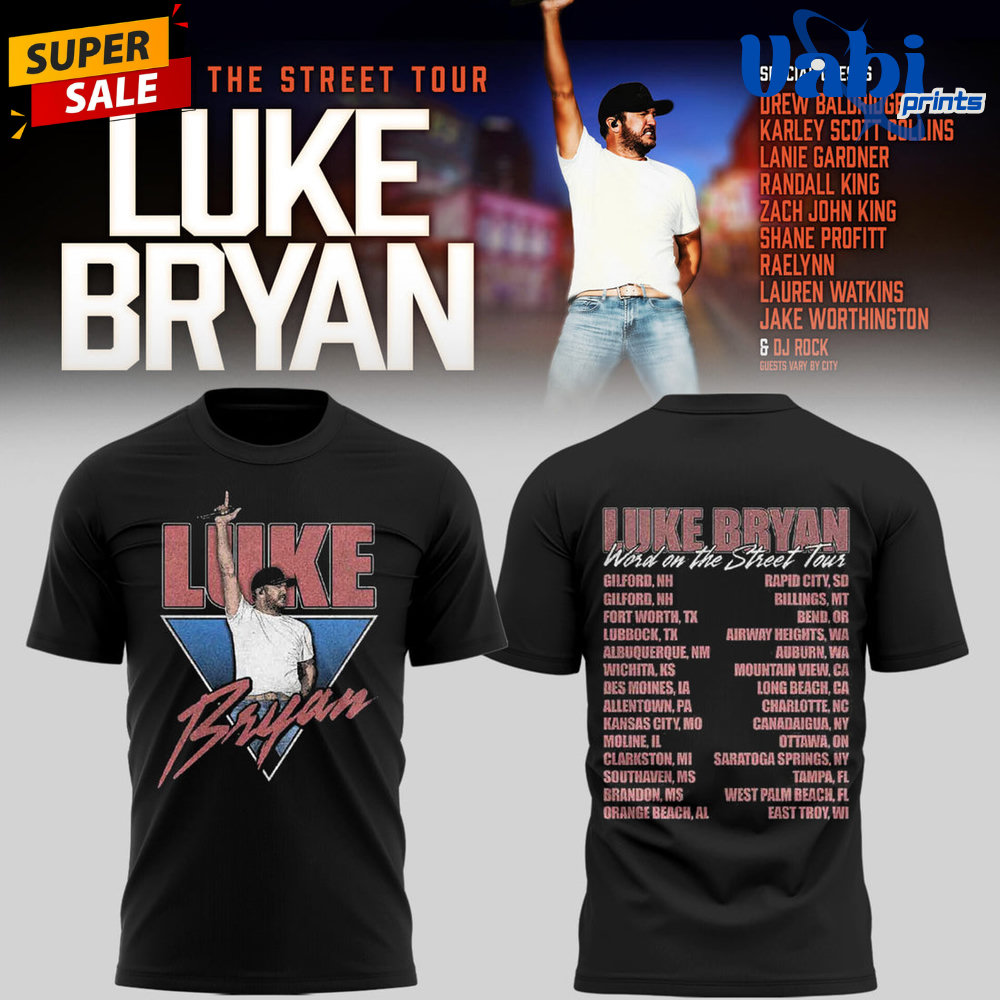 Luke Bryan “Word On The Street Tour” Special Edition 3D T-shirt Luke Bryan “Word On The Street Tour” Special Edition 3D T-shirt