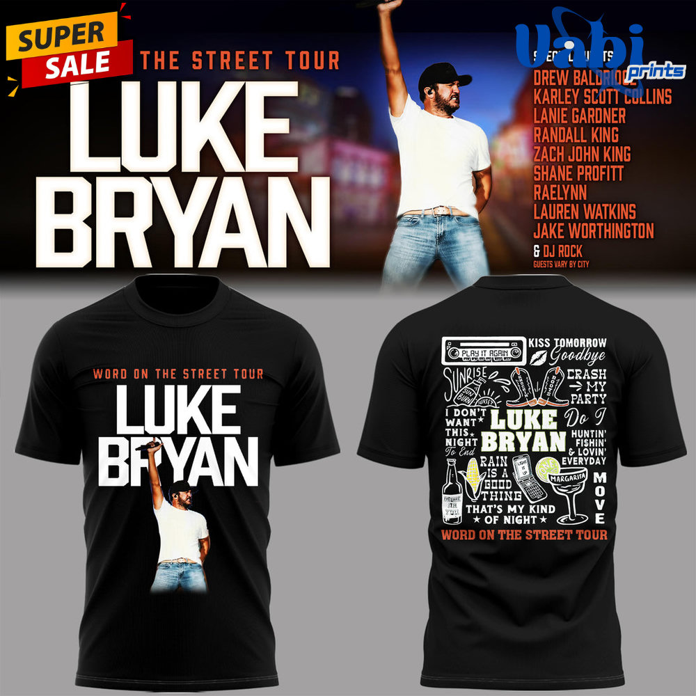 Luke Bryan “Word On The Street Tour” Special Edition 3D T-shirt Luke Bryan “Word On The Street Tour” Special Edition 3D T-shirt