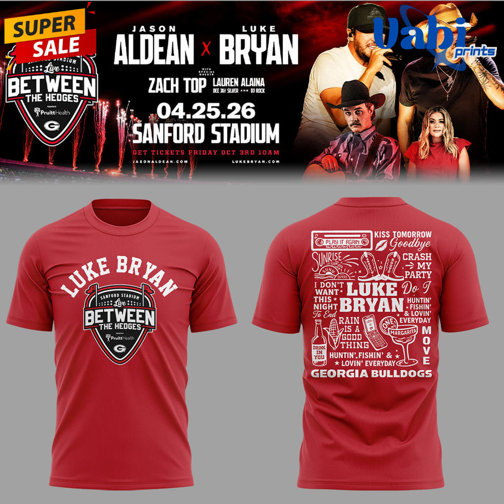 Luke Bryan x Jason Aldean “Live Between The Hedges” Limited Edition 3D T-shirt Luke Bryan x Jason Aldean “Live Between The Hedges” Limited Edition 3D T-shirt