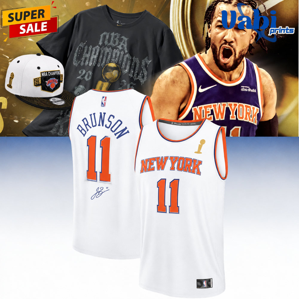 New York Knicks Champions Jalen Brunson Signed Basketball Jersey New York Knicks Champions Jalen Brunson Signed Basketball Jersey