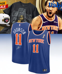 New York Knicks Champions Jalen Brunson Signed Basketball Jersey
