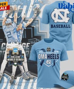 North Carolina Tar Heels 2026 Baseball College World Series Omaheels 3D Tshirt 1