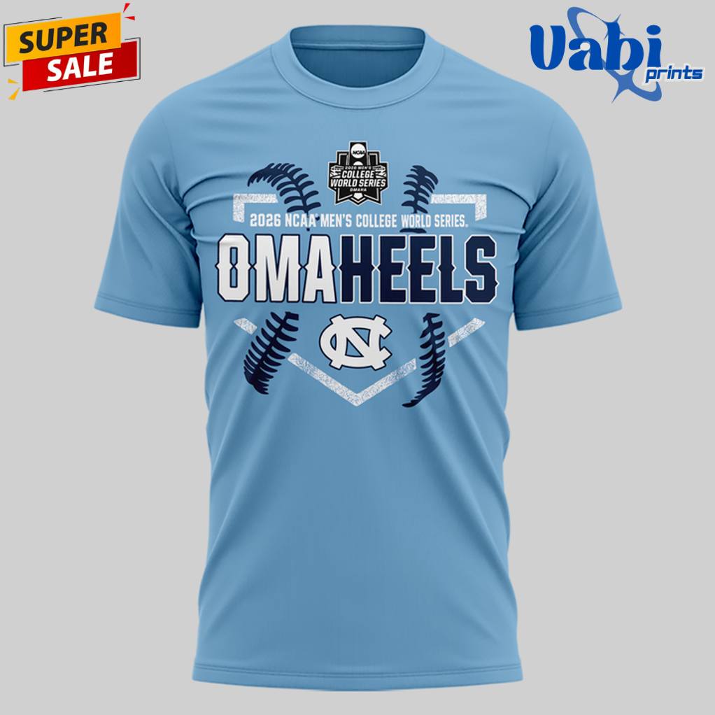 North Carolina Tar Heels 2026 Baseball College World Series Omaheels 3D T-shirt North Carolina Tar Heels 2026 Baseball College World Series Omaheels 3D T-shirt